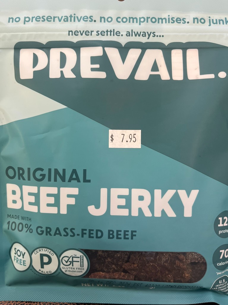 Prevail jerky on the shelf at The Beef Jerky Emporium
